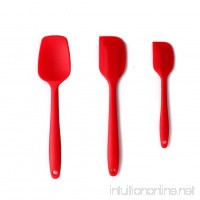 Rich-D Silicone Spatula Utensil Set 3-Pieces Heat-Resistant Spatulas & Baking Spoon Non-stick Rubber Cooking Utensils (Red) - B01N23MROS